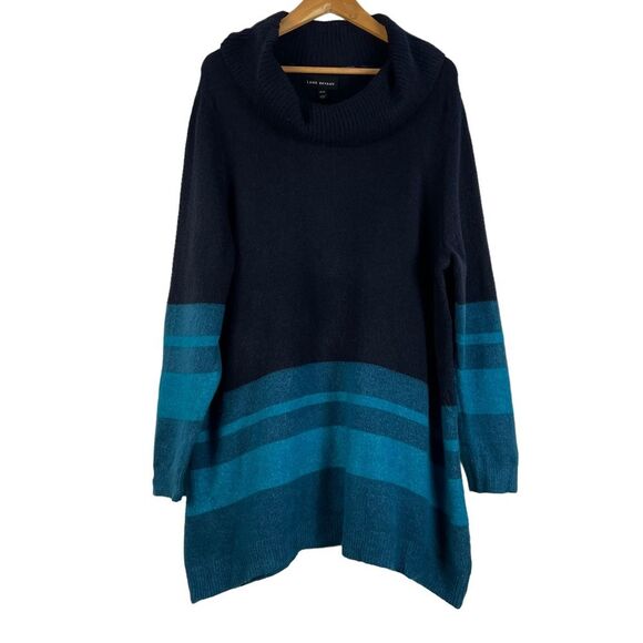 Lane Bryant Colorblock Stripe Cowl Neck Long Sleeve Knit Sweater Size 18/20 NEW - Picture 1 of 9